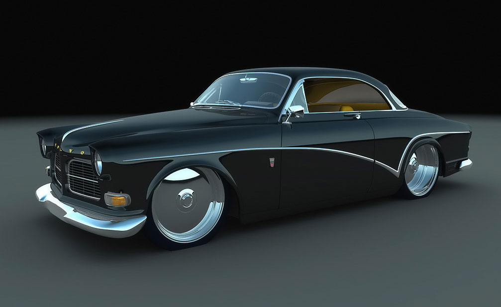 love this rendering of the humble but subtly phat and menacing Volvo Amazon 