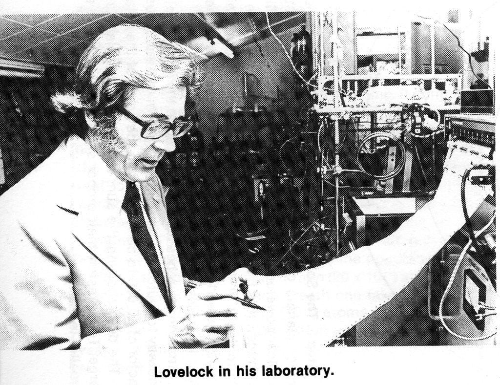 lovelock in his lab